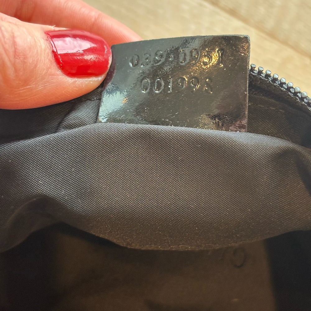 Gucci Orange Fabric with Metallic Logo Plate Pouch - Picture 7 of 9